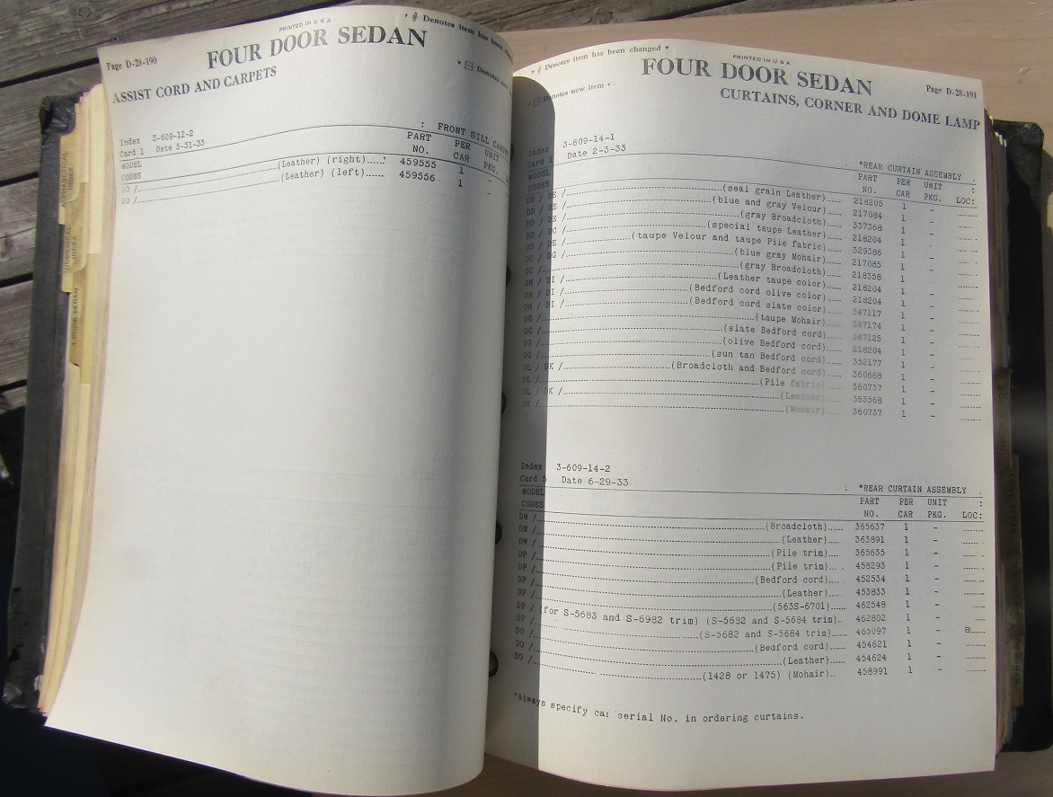 1933 Dodge Passenger Master Parts List - 2