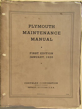 1935 Plymouth PJ Maintenance Manual