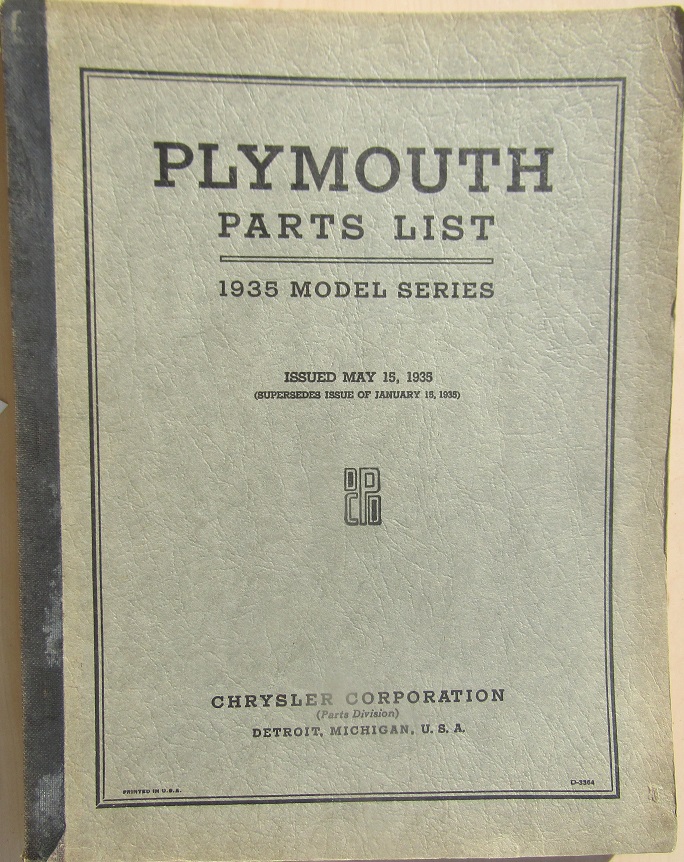 1935 Plymouth  Parts List