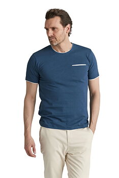 T-shirt  med bröstficka ,   blå