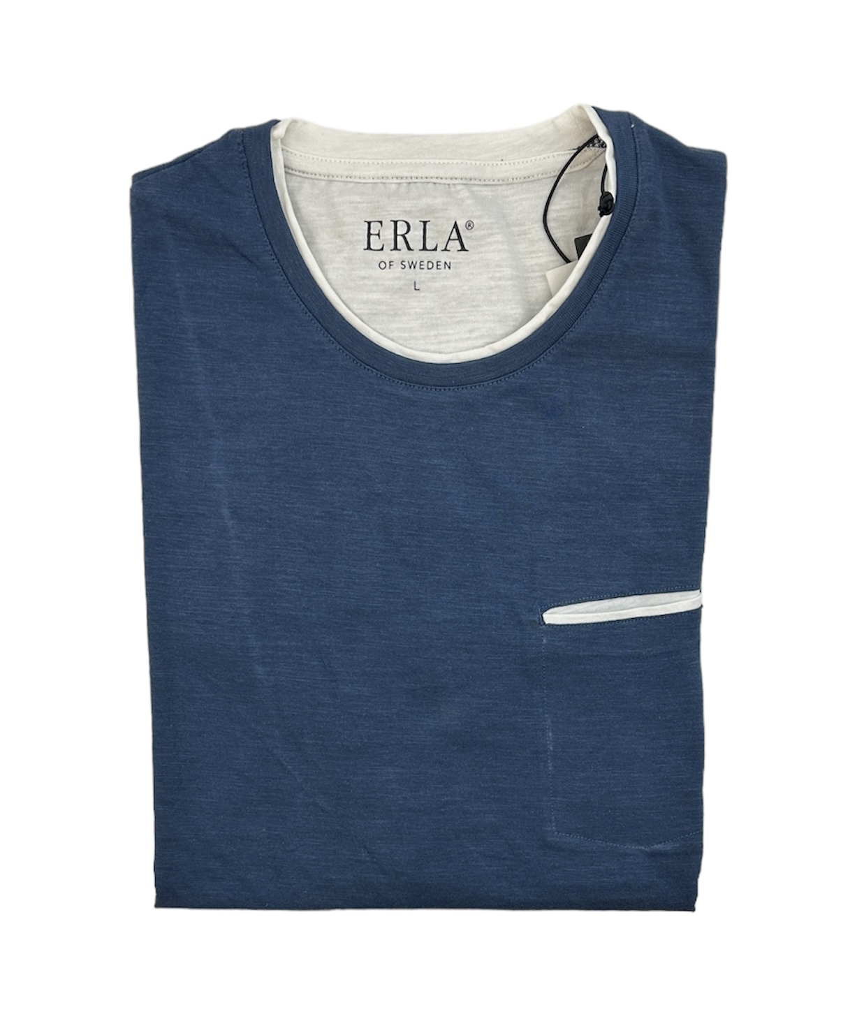 T-shirt  med bröstficka ,   blå - 3