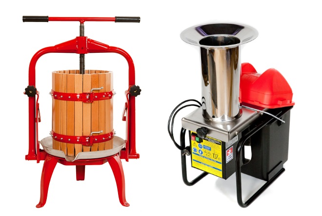 fruitpers Fratelli Baesso F25 & elektrische fruitmolen Fruit Shark