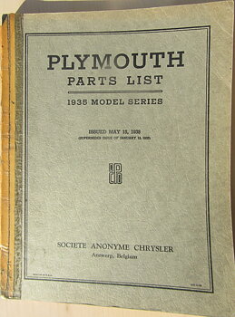 1935 Plymouth  Parts List