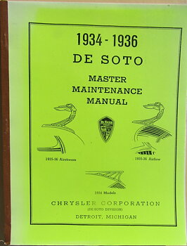 1934-1936 De Soto Master Maintenance Manual