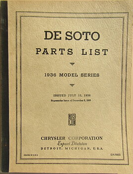 1936 De Soto Parts List
