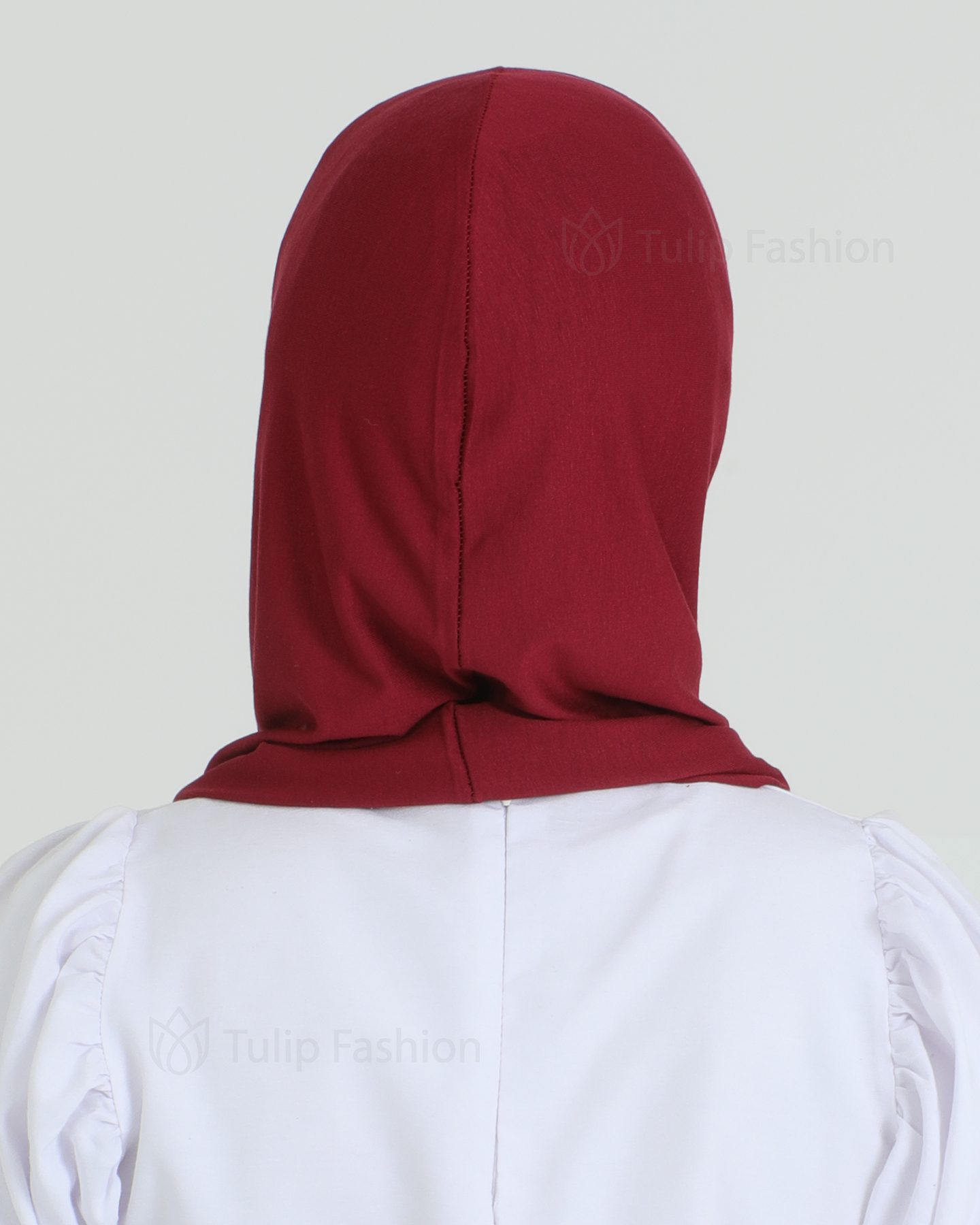 Hijab - Jersey Stripes One Piece - Maroon - 3