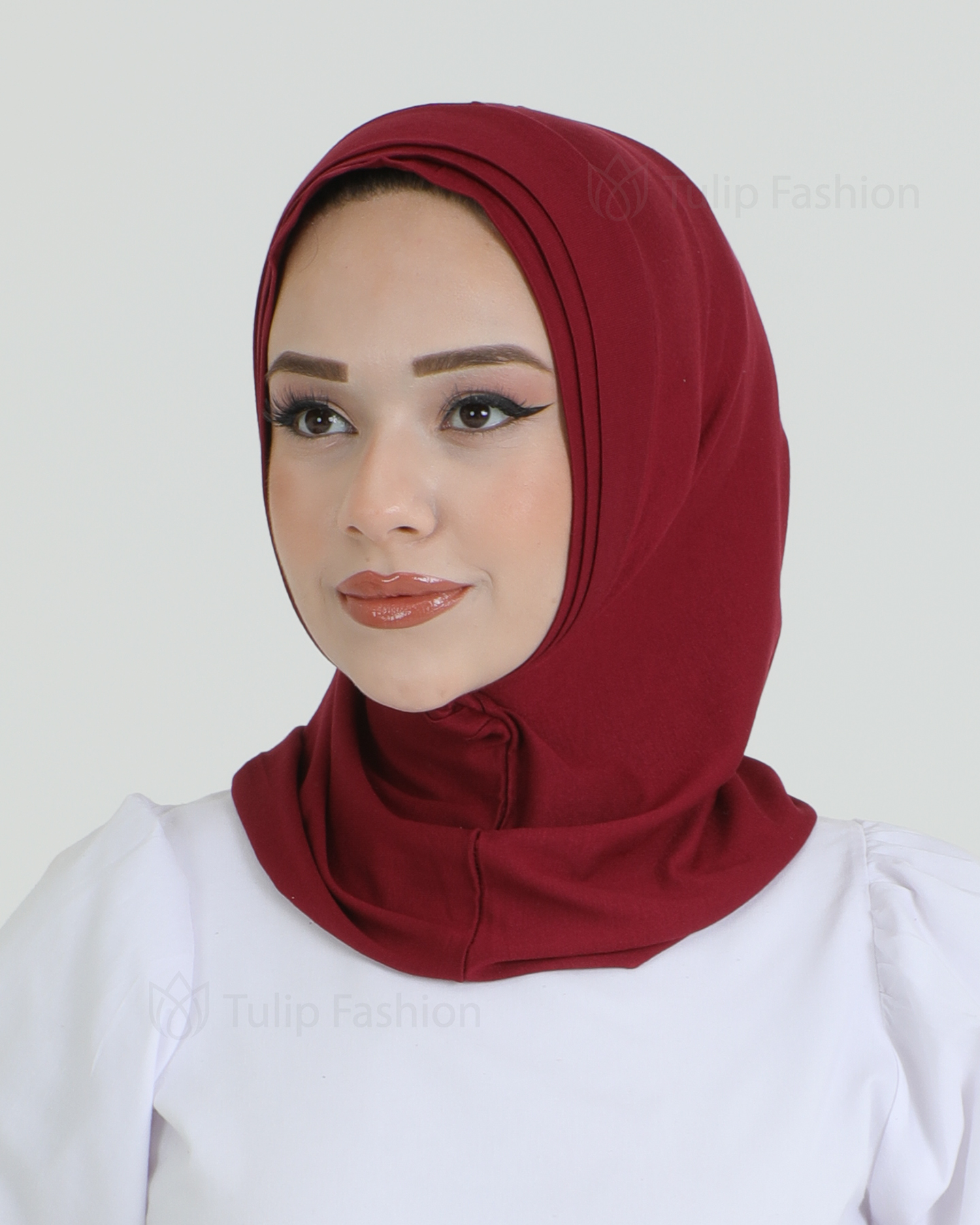 Hijab - Jersey Stripes En del - Maroon