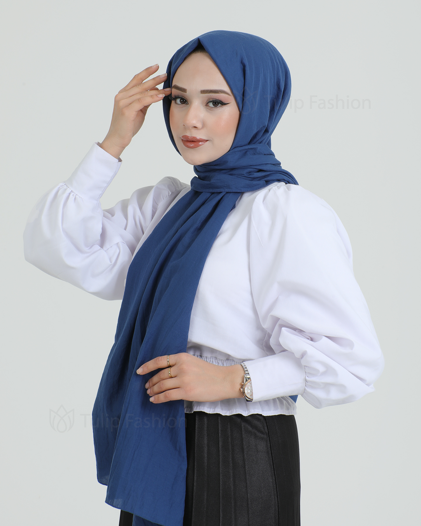 Hijab - Woven - Royal Blue - 2