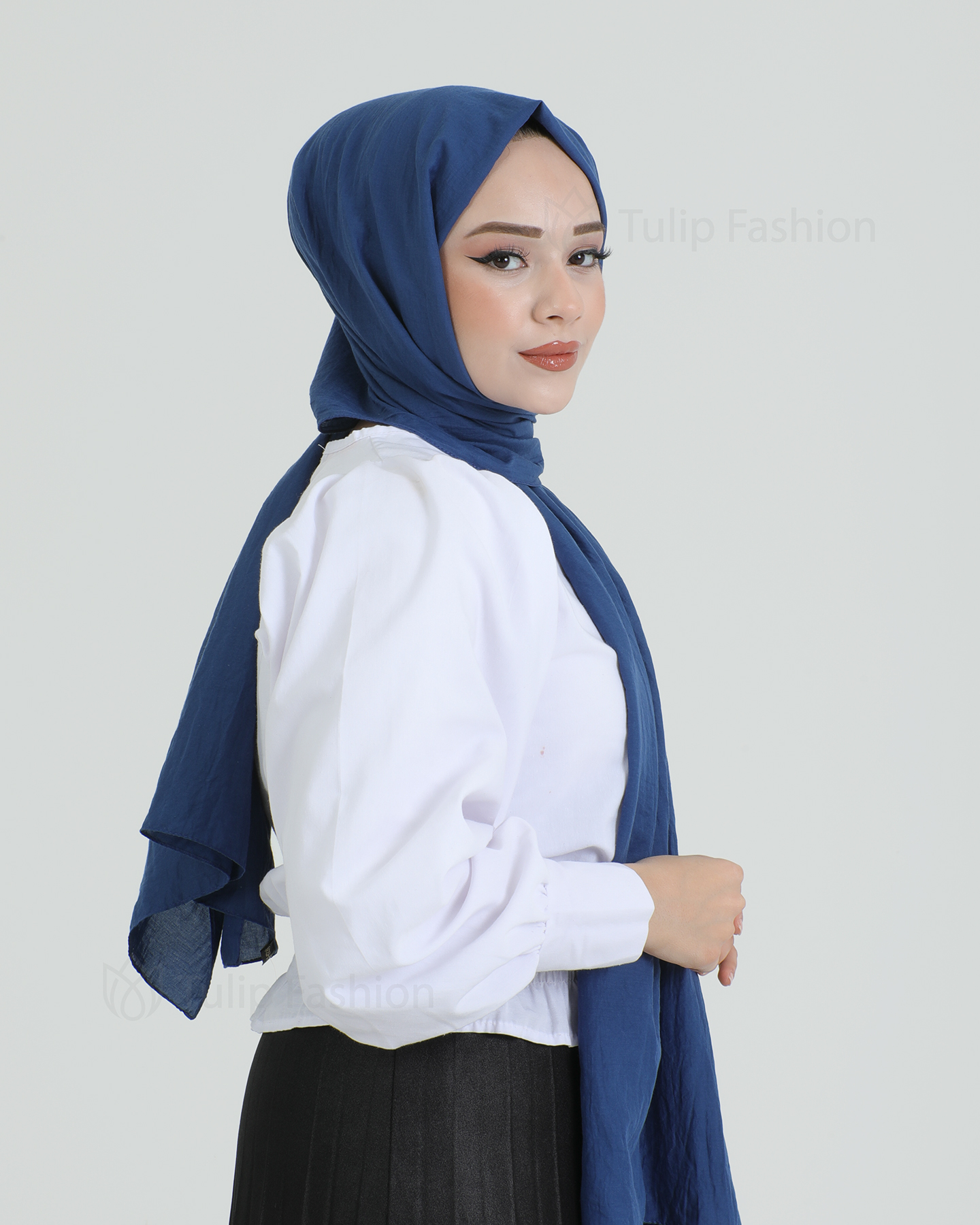 Hijab - Woven - Royal Blue - 3