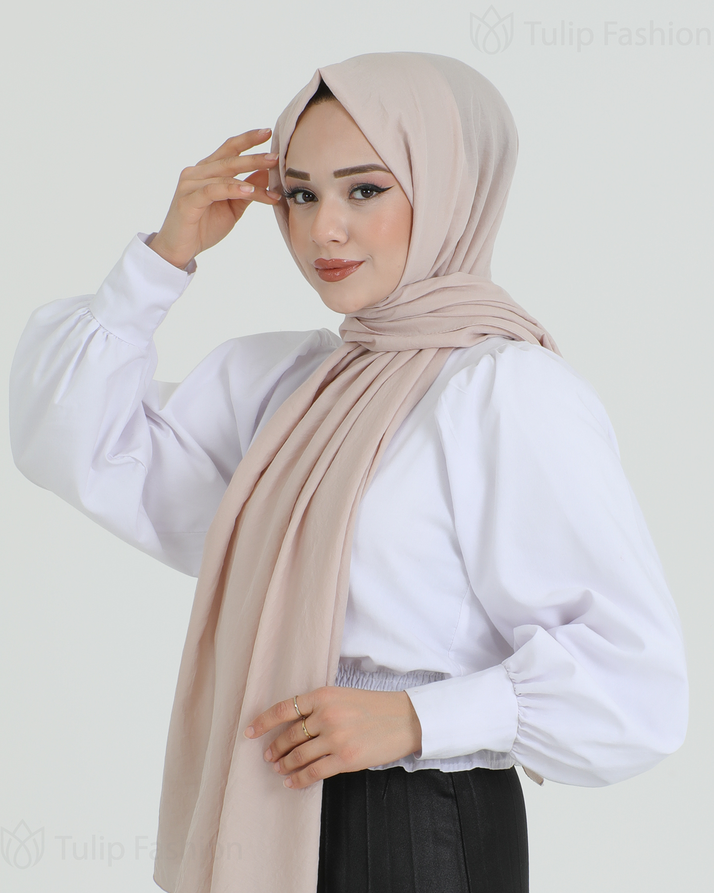 Hijab - Woven - Beige - 2
