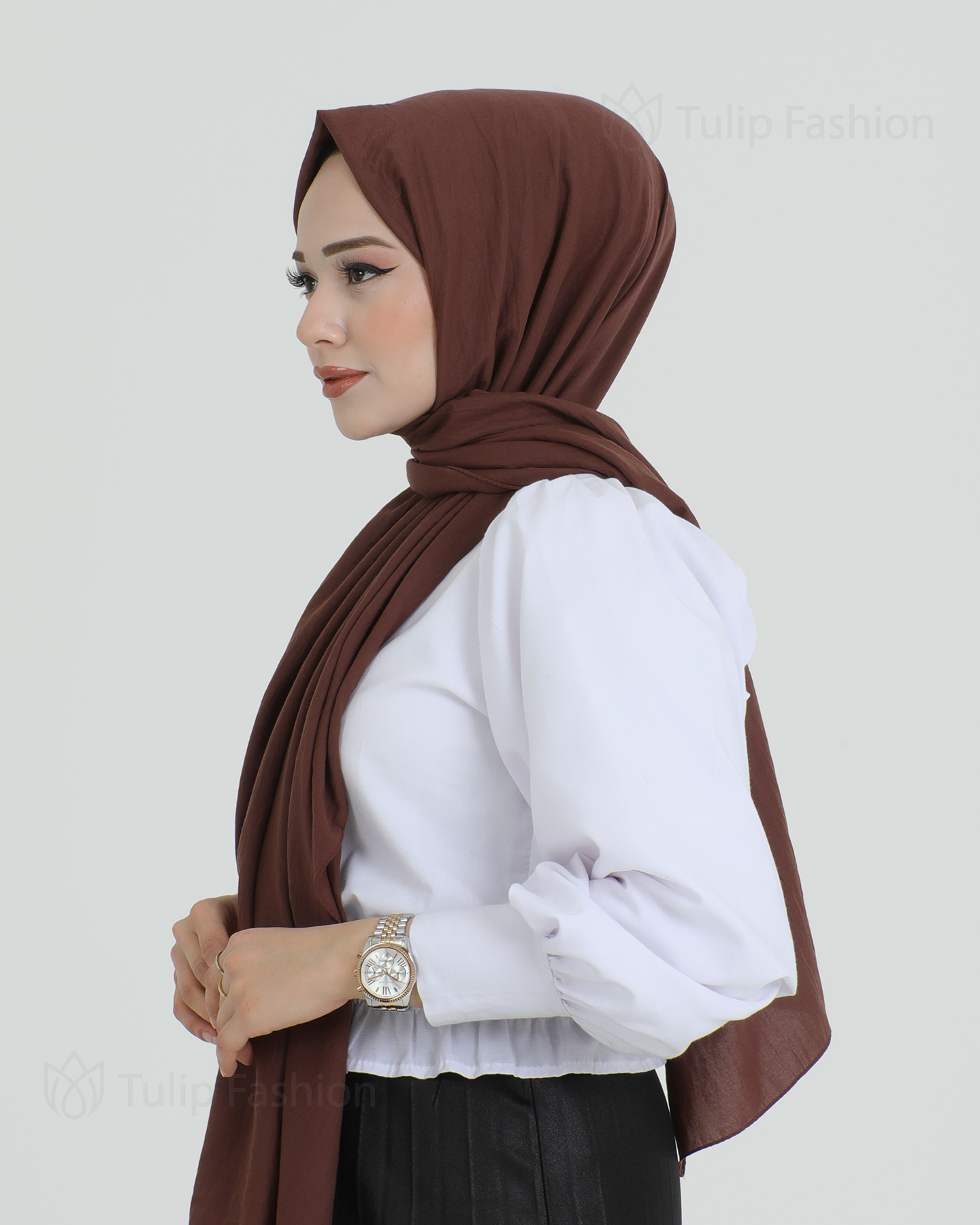 Hijab - Woven - Brown - 2