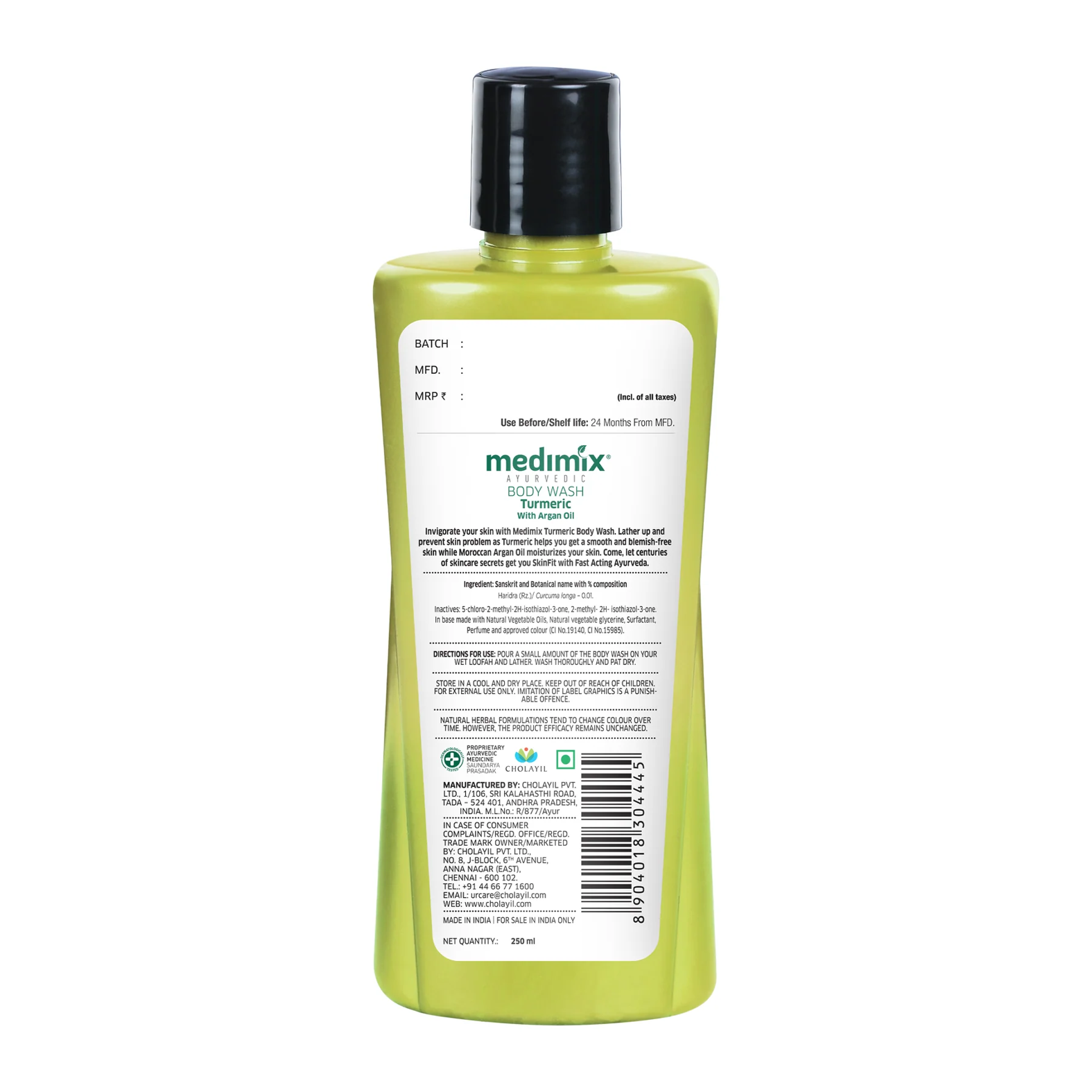 Medimix Bodywash Turmeric & Argan Oil flytande tvål 250 ml - 2