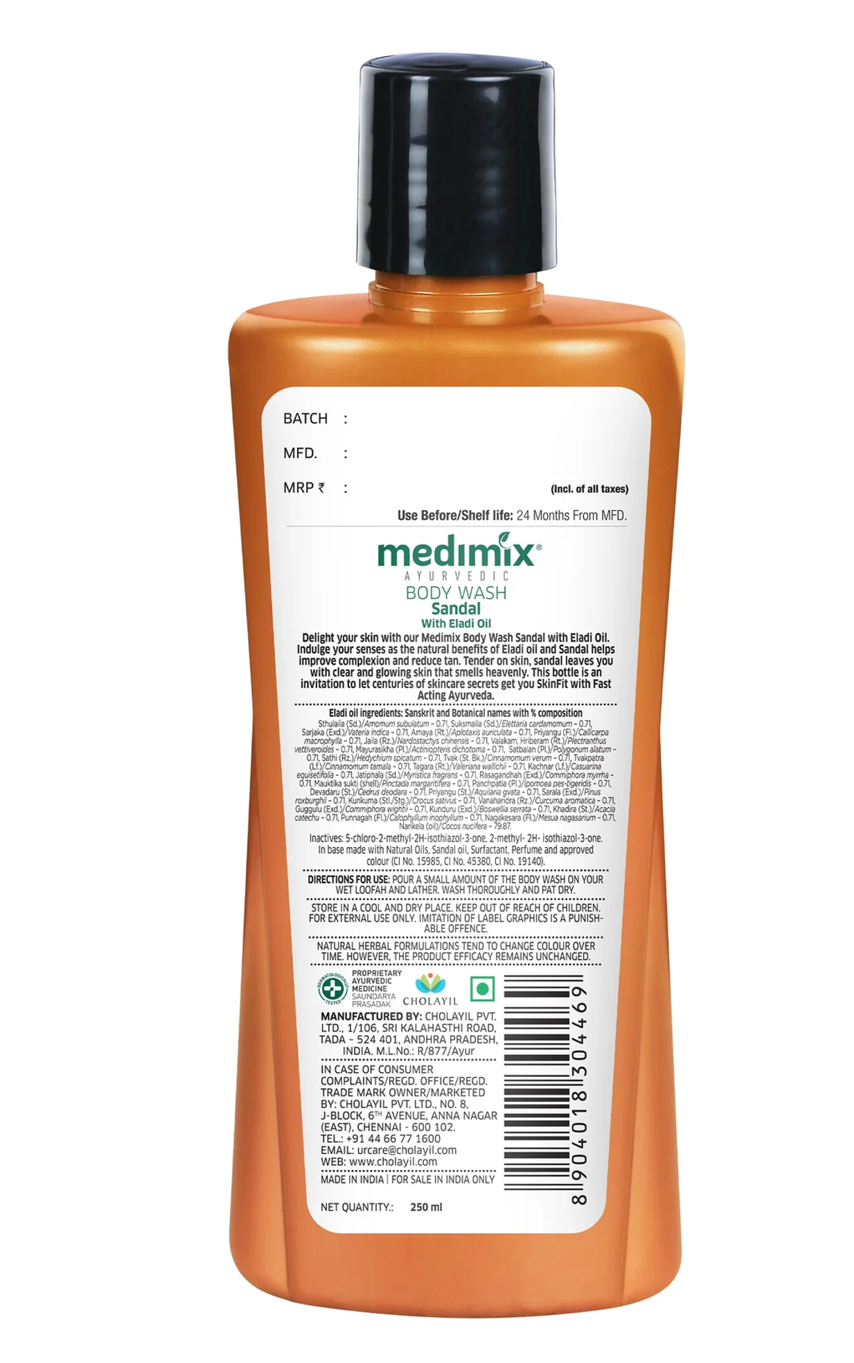 Medimix Bodywash Sandal and Eladi Oil, flytande tvål 250 ml - 2