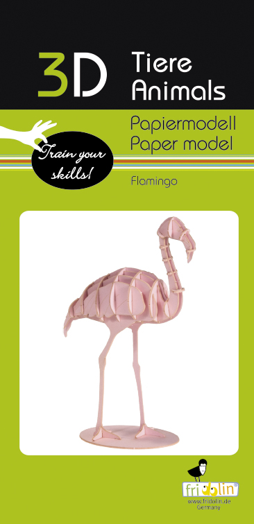 3D-pappersmodell, Flamingo - 2