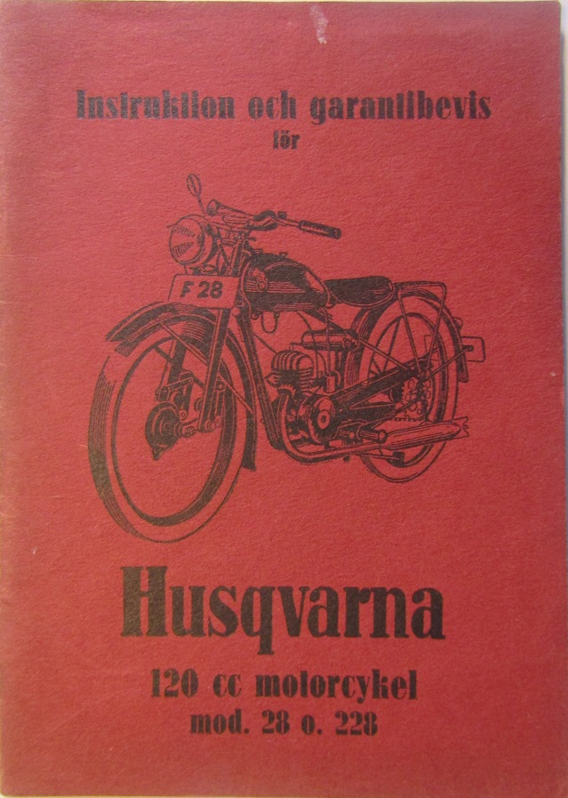 1951 Husqvarna modell  28 och 228 Instruktionsbok svensk 9-50