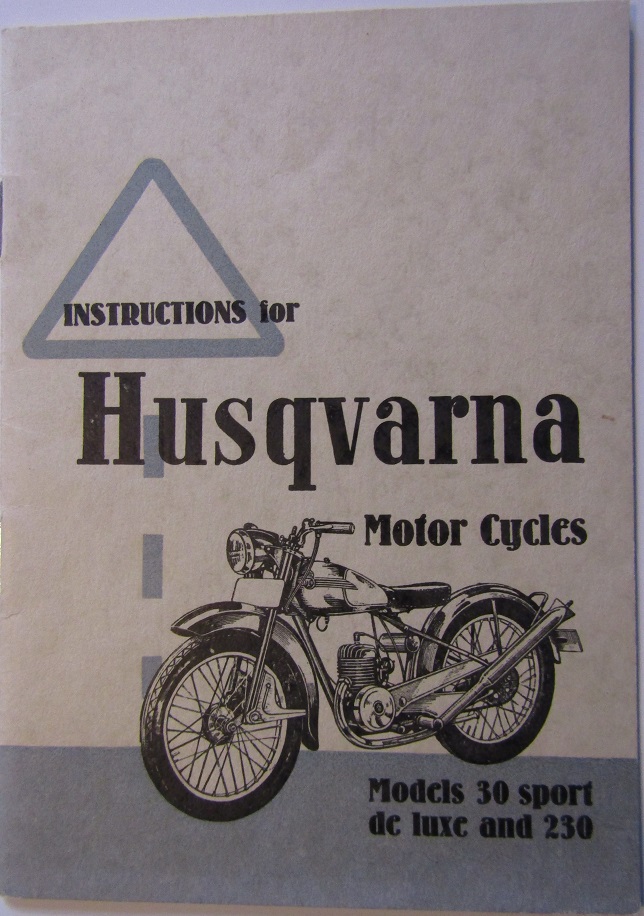 1953 Husqvarna model  30 Sport de Luxe and 230 Instruktionsbok 3-53
