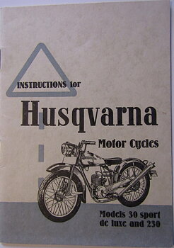 1953 Husqvarna model  30 Sport de Luxe and 230 Instruktionsbok 3-53