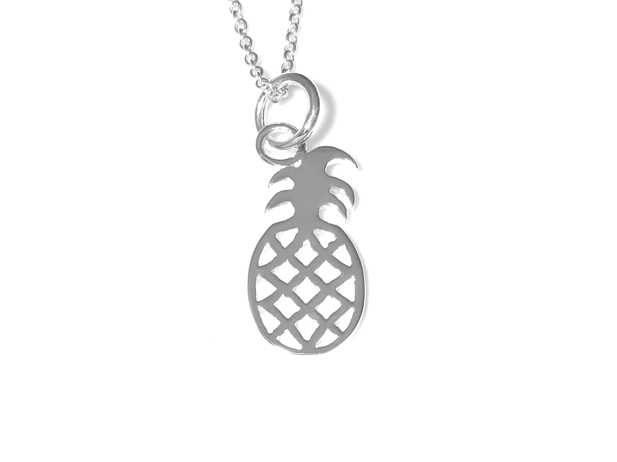 Ananas Halsband i Äkta 925 Silver, Fruktälskare Hänge, Natur Accessoar, Exotisk Frukt Smycke - 2