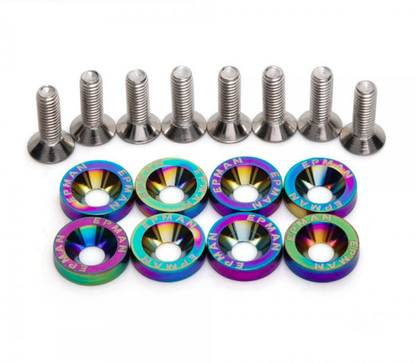 JDM-bricka / Aluminiumbricka / Dekorbricka M6 - Neo-Chrome