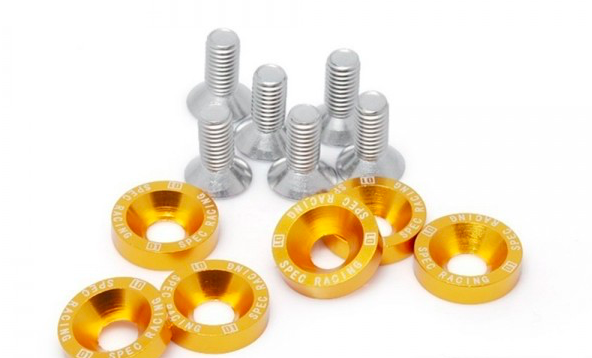 JDM-bricka / Aluminiumbricka / Dekorbricka M8 - Guld
