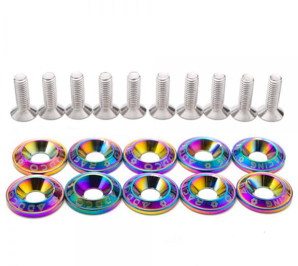JDM-bricka / Aluminiumbricka / Dekorbricka M6 - Neo-chrome - Fasad
