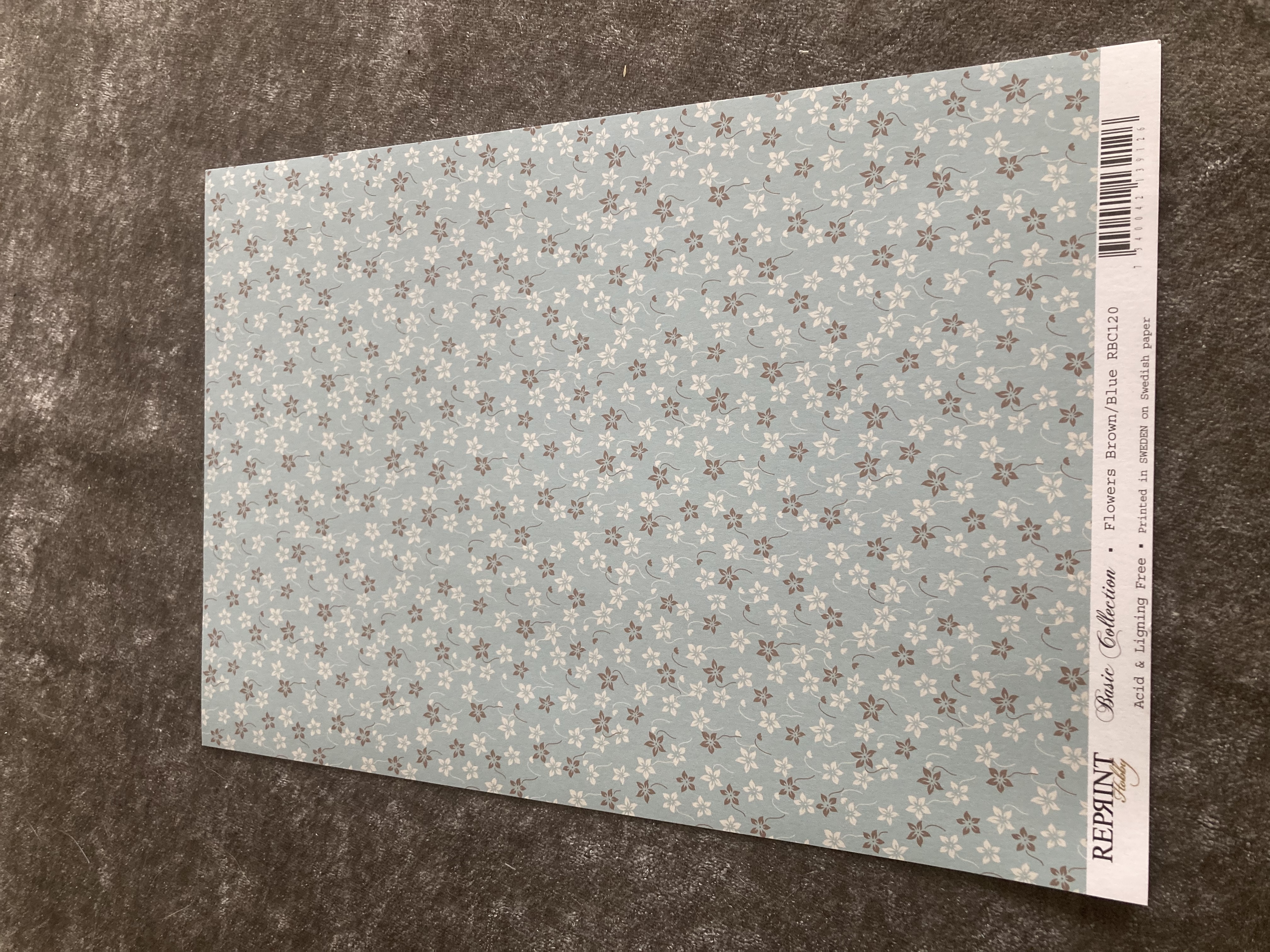 Reprint A4 RBC120 -Flowers Brown/Blue 