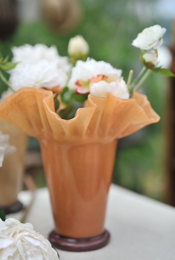 Vase - Glass vase - Peach - 30x22 cm - 12