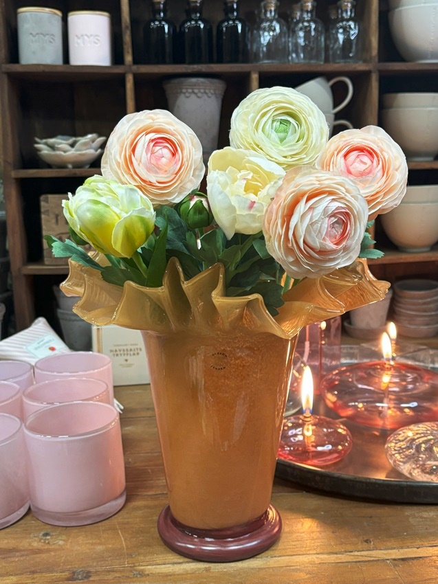 Vase - Glass vase - Peach - 30x22 cm - 10