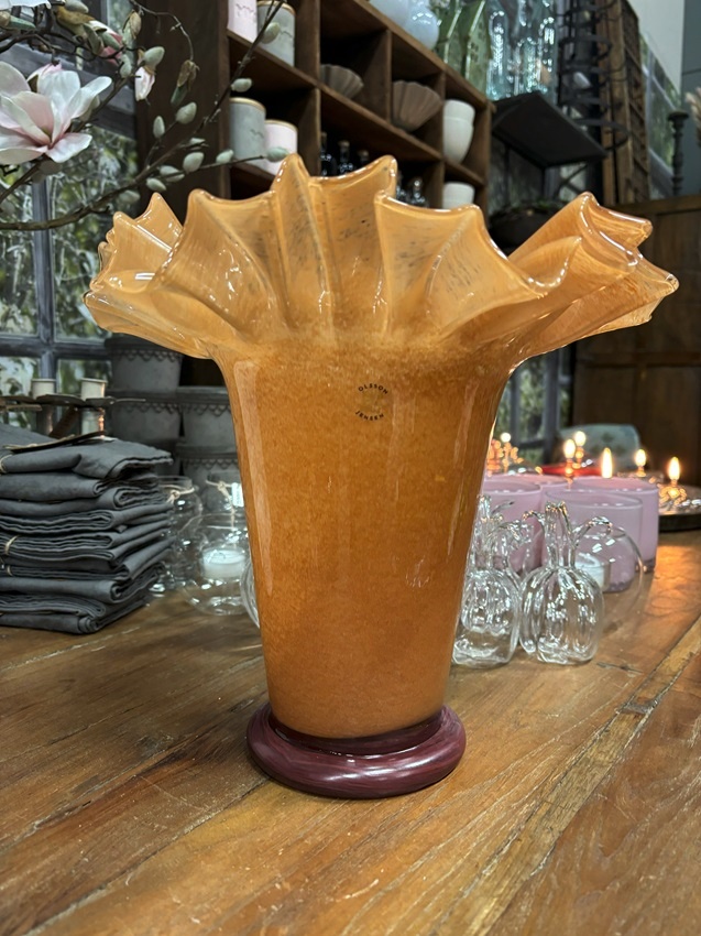 Vase - Glass vase - Peach - 30x22 cm - 3