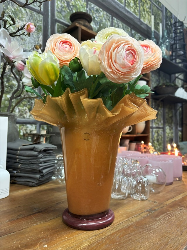 Vase - Glass vase - Peach - 30x22 cm - 8