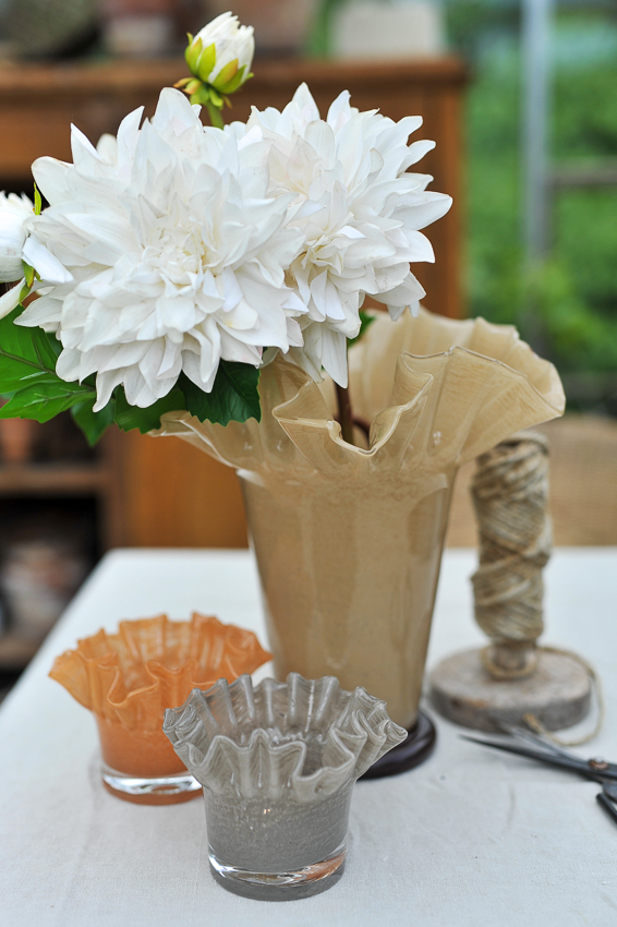 Vase - Glass vase - Beige - 30x22 cm - 8