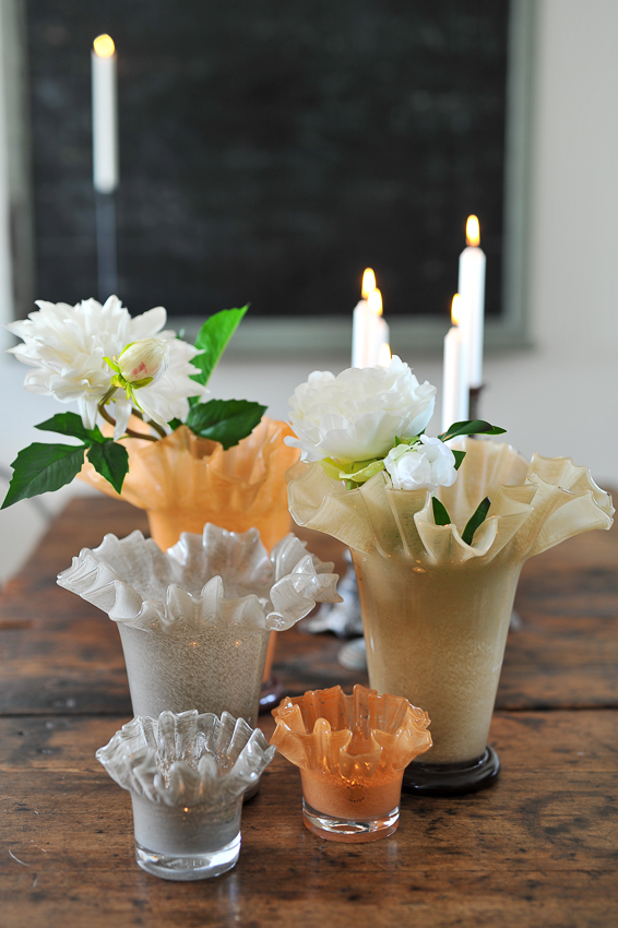 Vase - Glass vase - Beige - 30x22 cm - 7