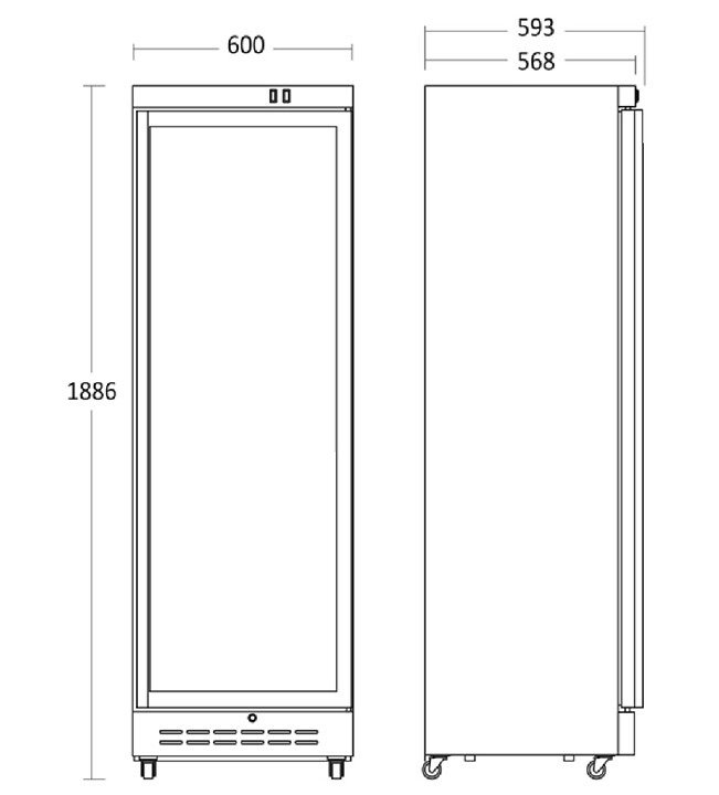 Displaykyl DC389BD svart 360 liter