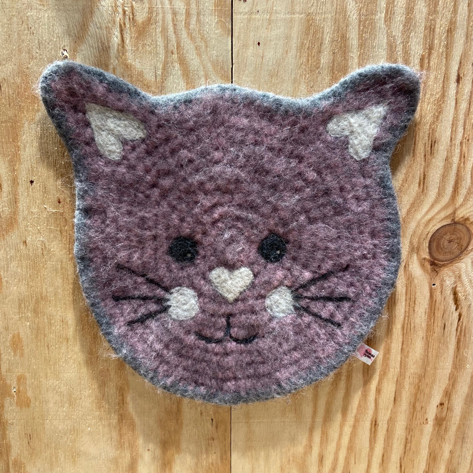 Virk kit - Katt eller Lejon sittdyna i Lovikka inklusive tovad ullkorg - 5