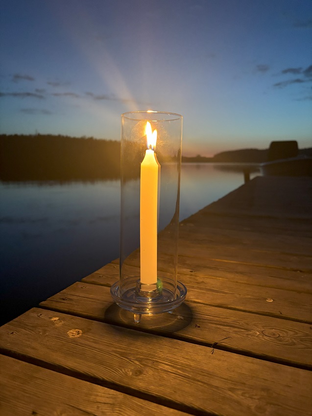 Lantern - Candle holder for crown candles - Glass - 25.5x10 cm - 4