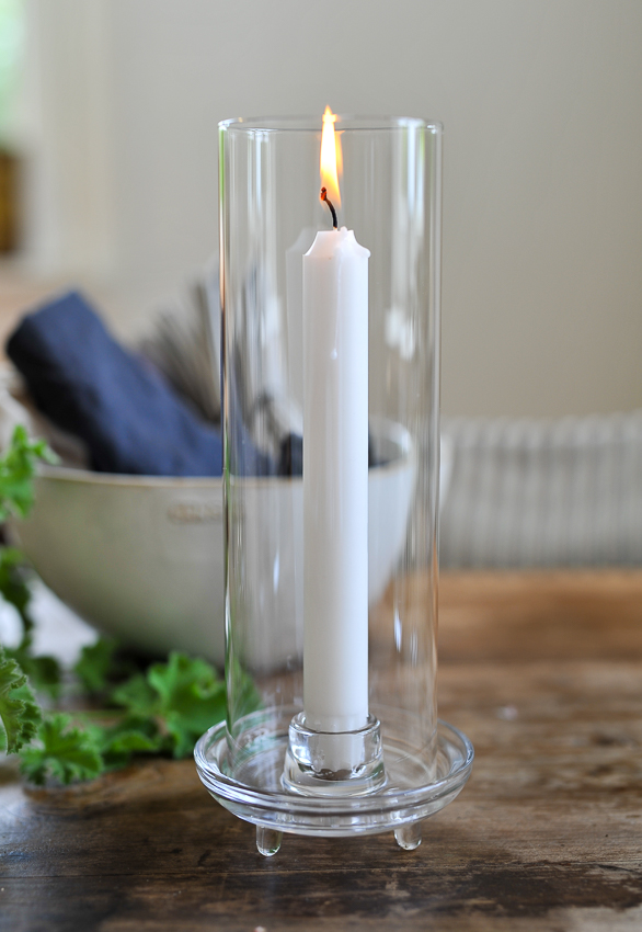Lantern - Candle holder for crown candles - Glass - 25.5x10 cm - 11