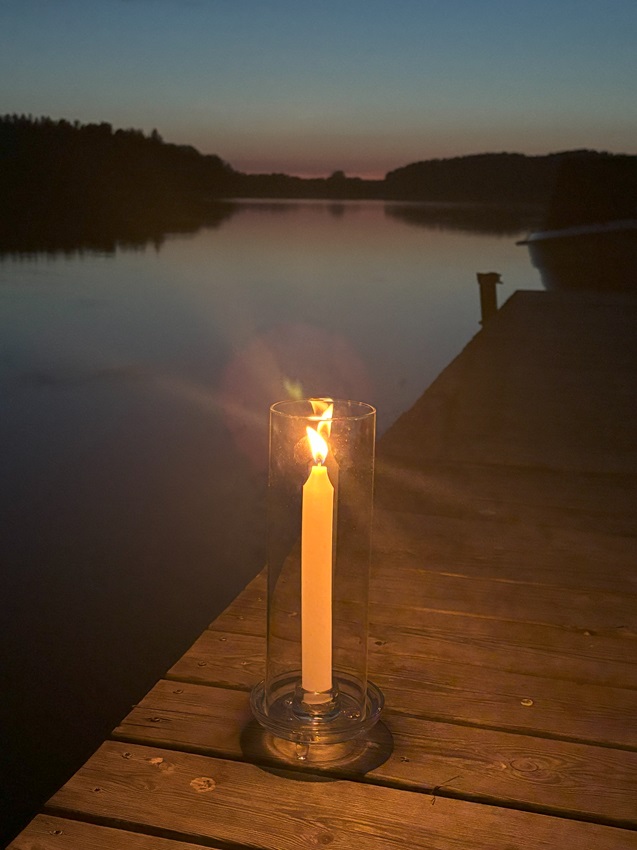 Lantern - Candle holder for crown candles - Glass - 25.5x10 cm - 7
