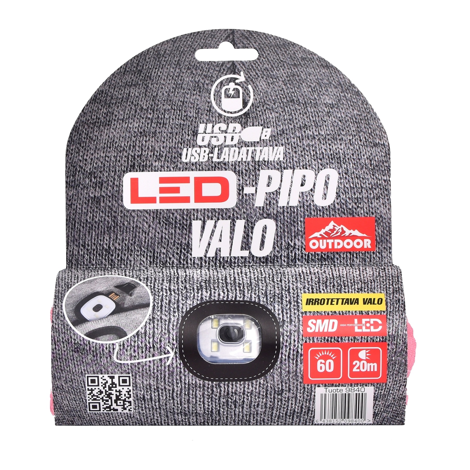MÖSSA MED LED-LAMPA 1W ROSA USB UPPLADDNINGSBAR - 3