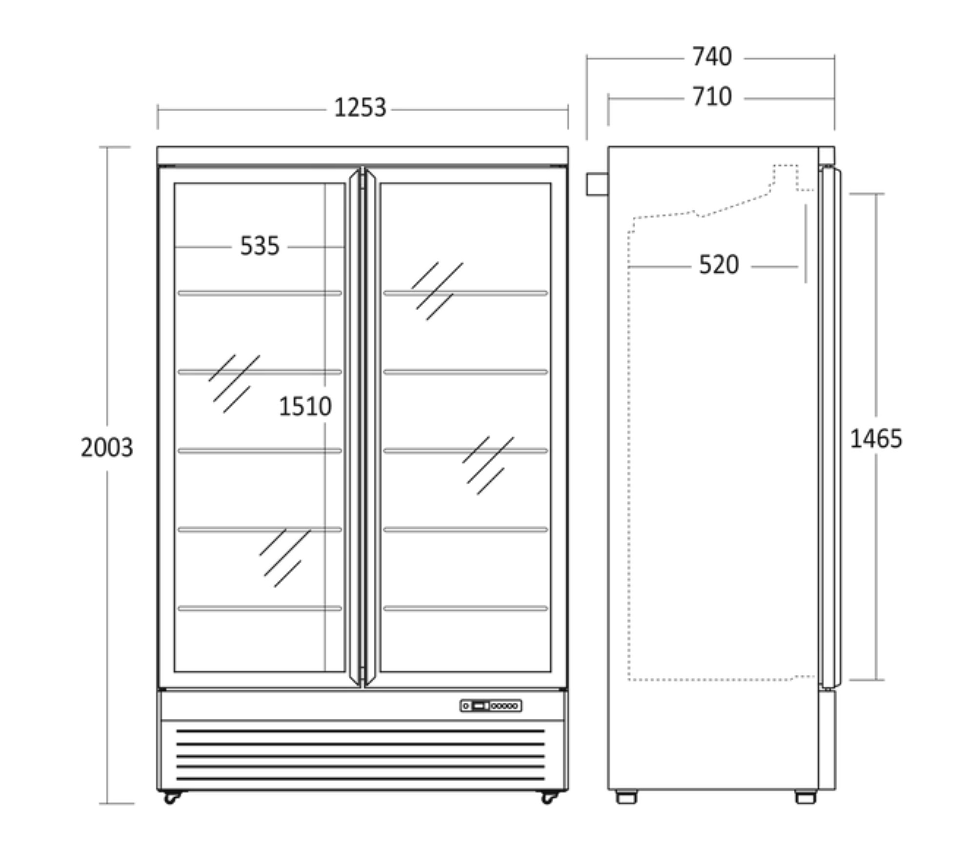 Displaykyl DC1080BB svart 1081 / 809 liter - 3