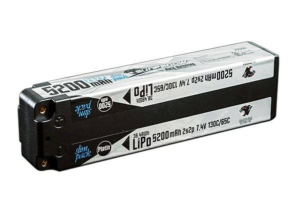 Sunpadow Li-Po Batteri 2S 7,4V 5200mAh 130C Slim Mid Platin - 2