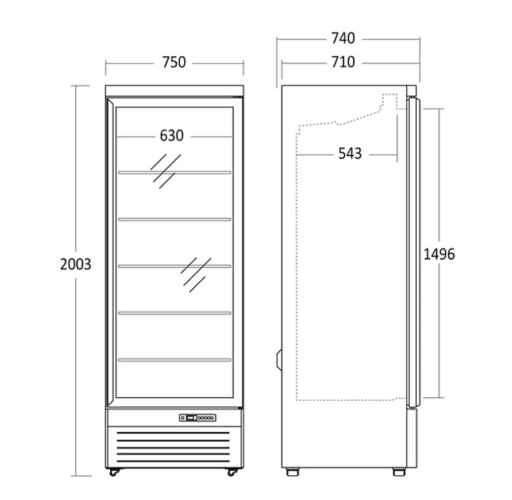 Displaykyl DC614BB svart, 614 / 459 liter