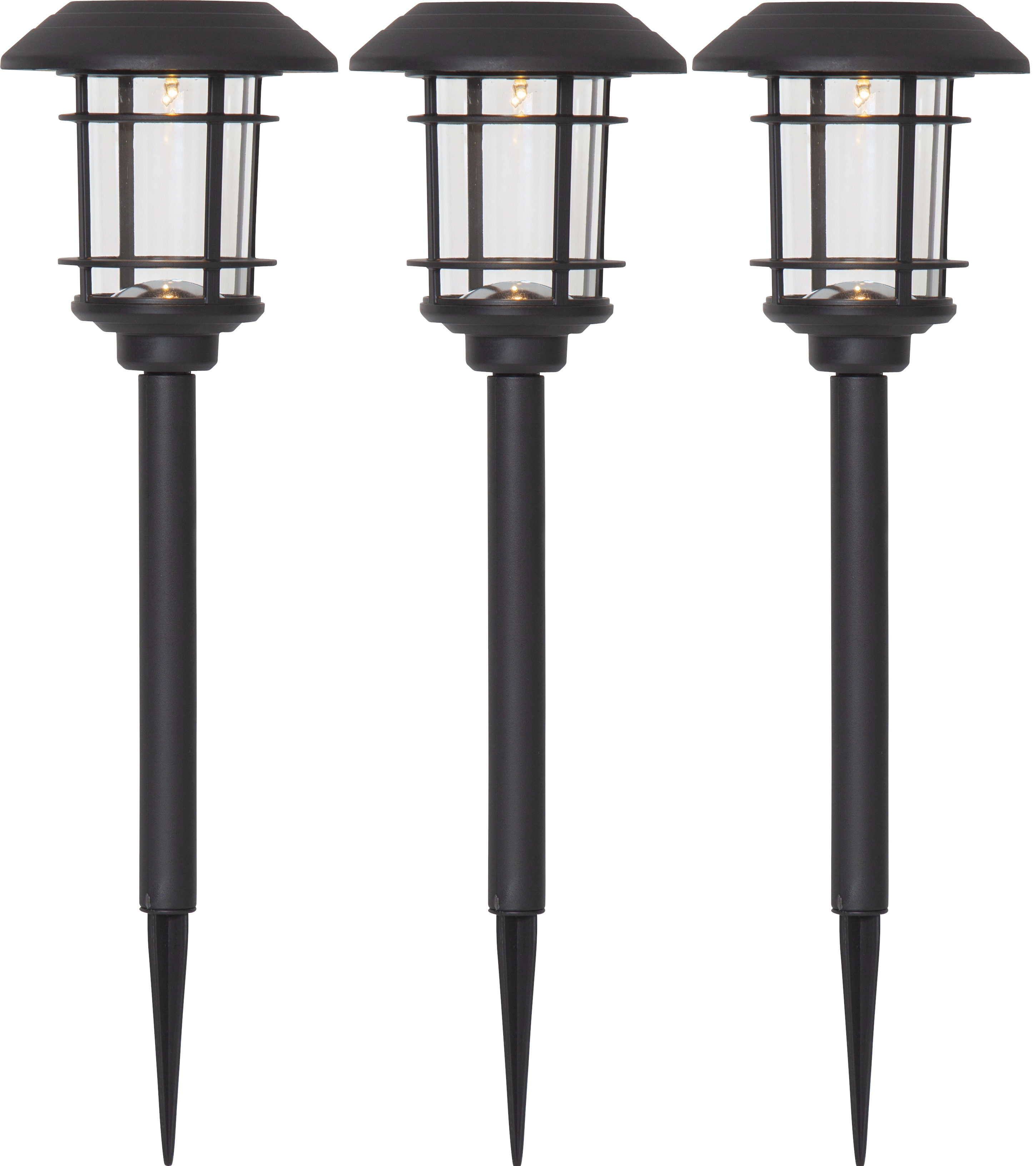 3-p solcellslampor Pisa för mark eller gräsmatta 34 cm. Pollare - 5