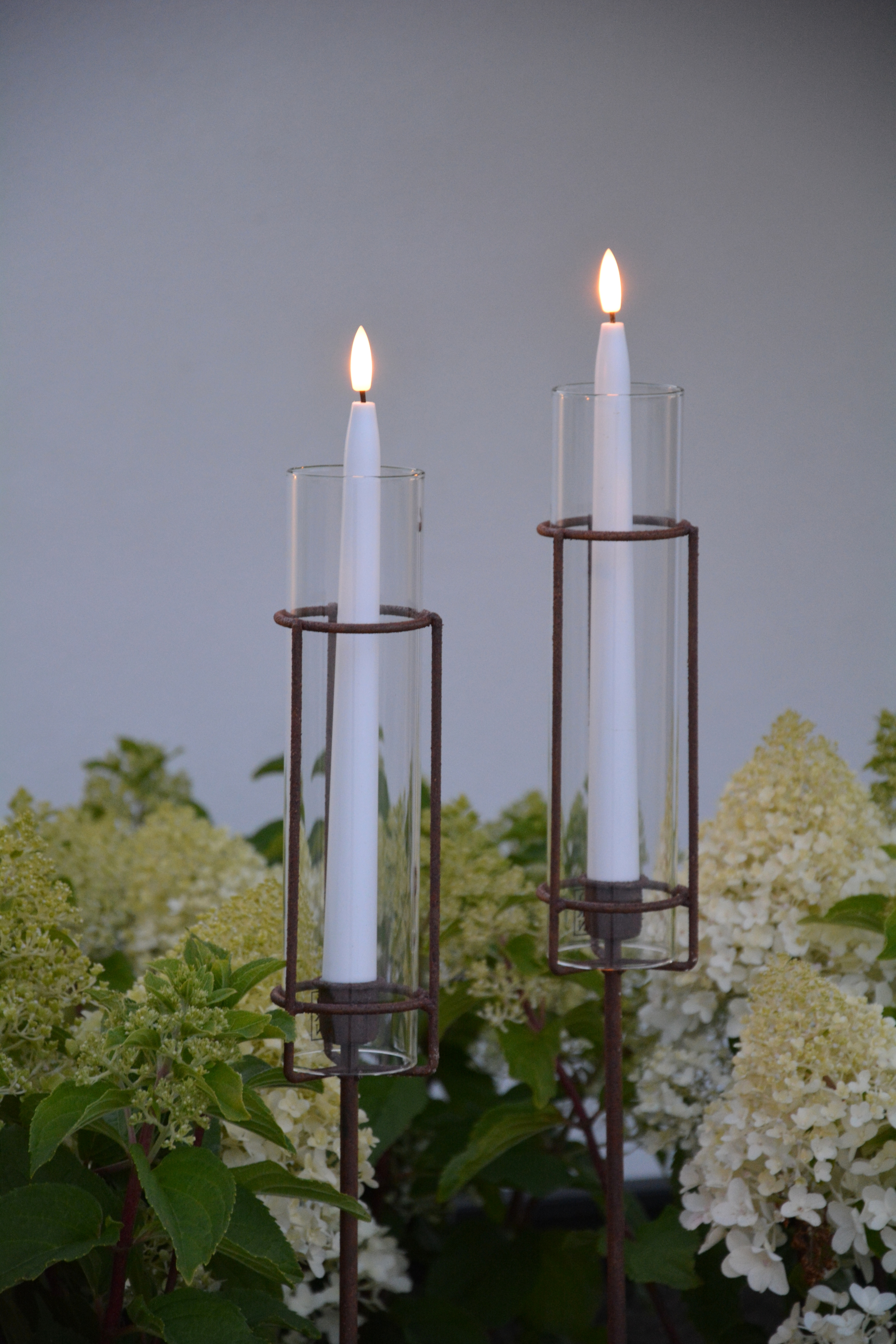 2 st batteriljus för utomhusbruk. Antikljus 28 cm. LED-ljus med batteri och timer - 3