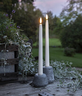 2 st batteriljus för utomhusbruk. Antikljus 28 cm. LED-ljus med batteri och timer