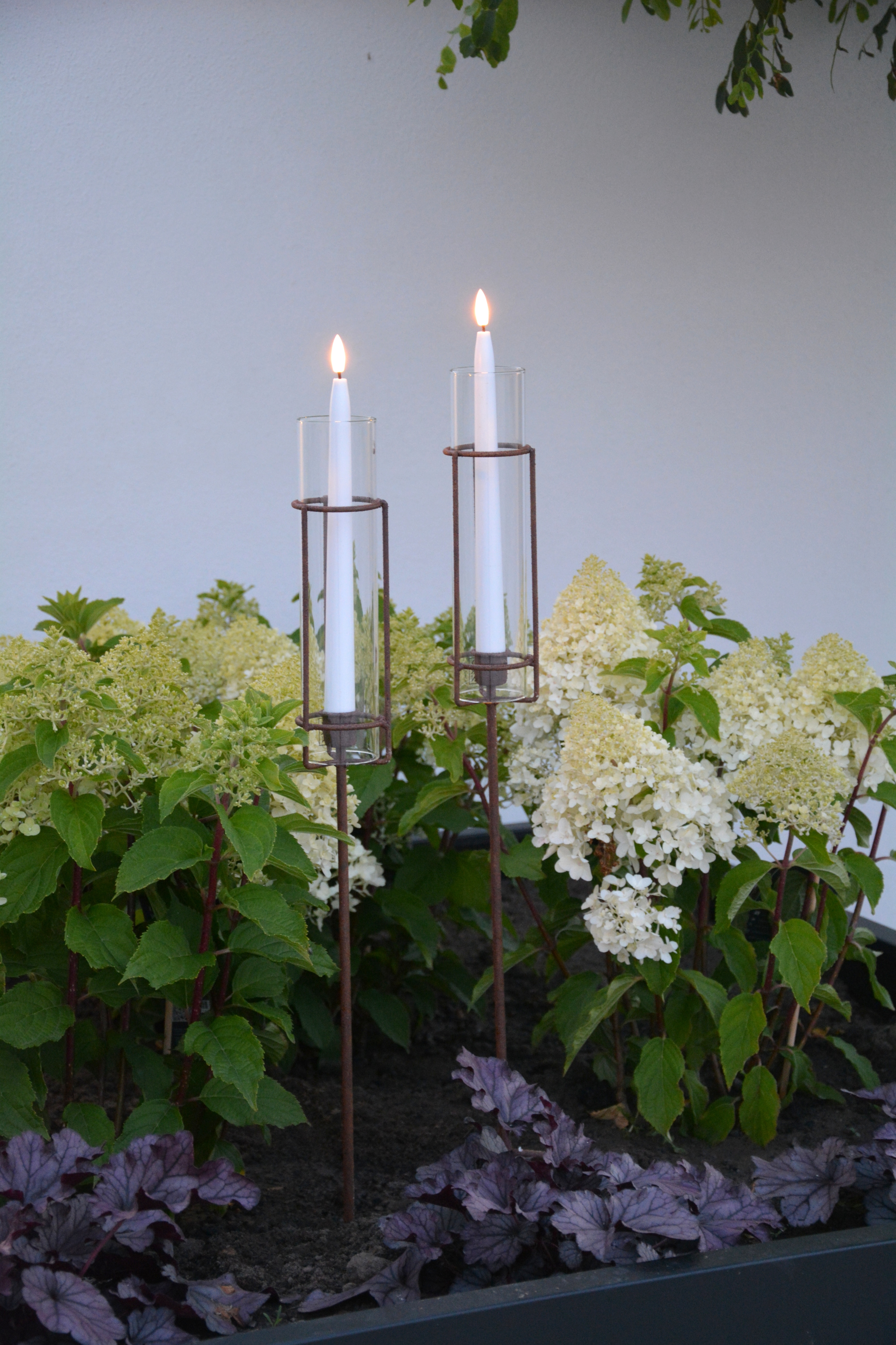 2 st batteriljus för utomhusbruk. Antikljus 28 cm. LED-ljus med batteri och timer - 6