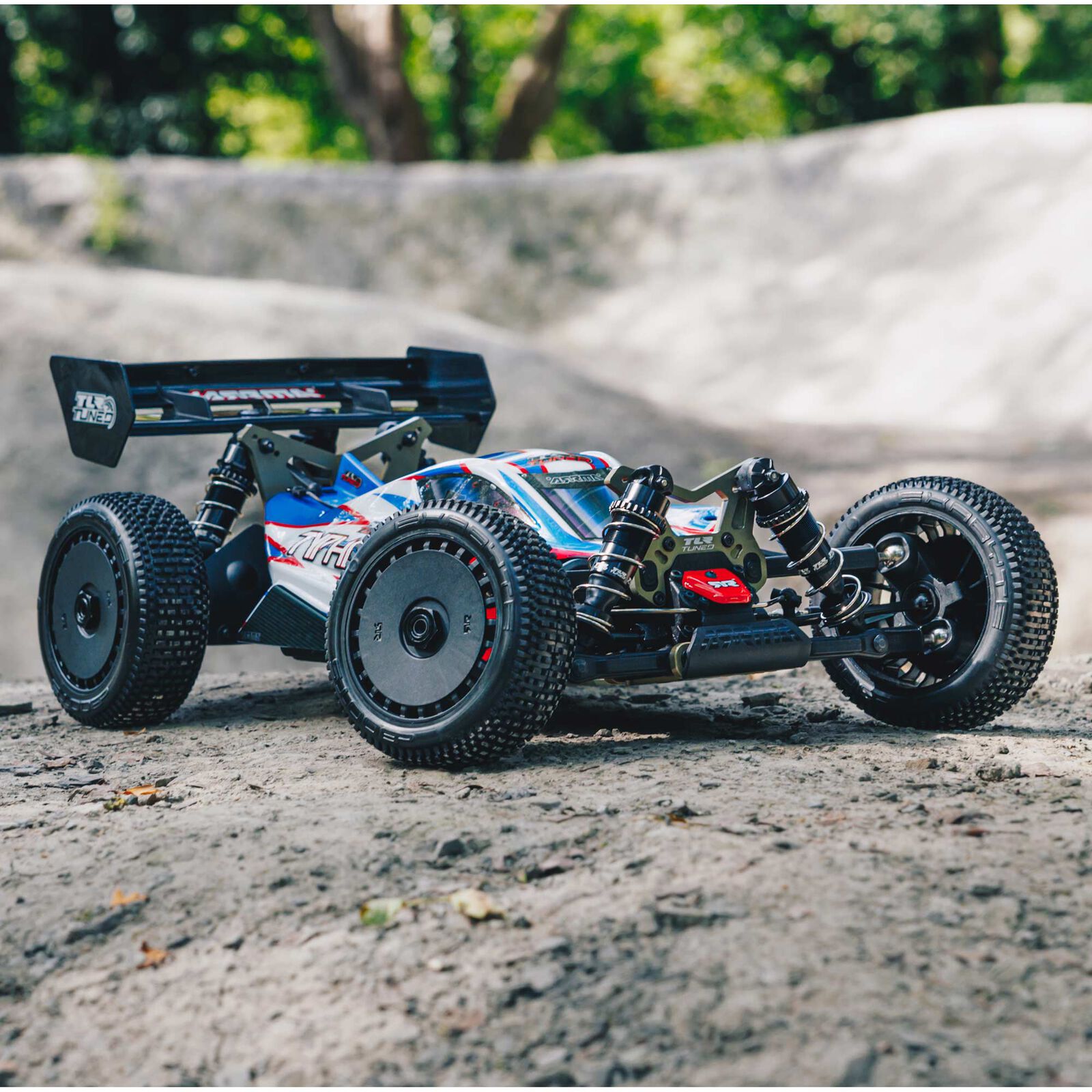 ARRMA 1/8 TLR Tuned TYPHON 6S 4WD BLX Buggy RTR Röd/Blå - 6