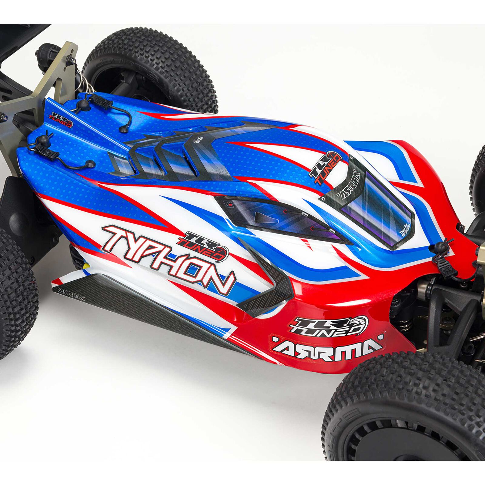 ARRMA 1/8 TLR Tuned TYPHON 6S 4WD BLX Buggy RTR Röd/Blå - 17