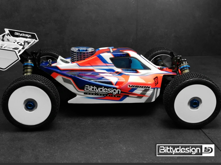 Bittydesign Body VISION 1/8 Buggy AE RC8B3.1 Nitro (Clear) Pre-Cut - 3