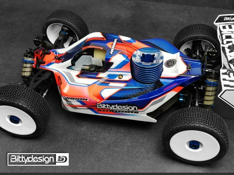Bittydesign Body VISION 1/8 Buggy AE RC8B3.1 Nitro (Clear) Pre-Cut - 5