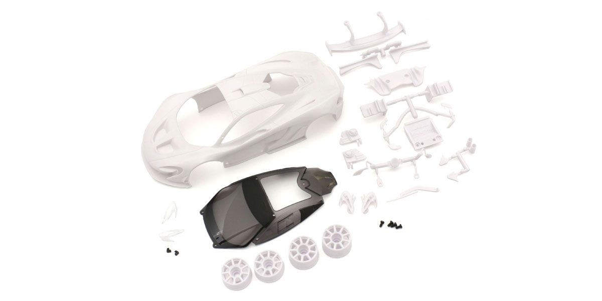 Kyosho MZN190 Bodyshell McLaren P1 GTR Mini-Z + 2WD Rims (White Body)